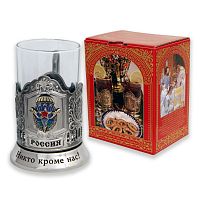 Подстаканник "ВДВ" карт.коробка, стекл.стакан (знак+лазерная гравировка) ПД-618КС